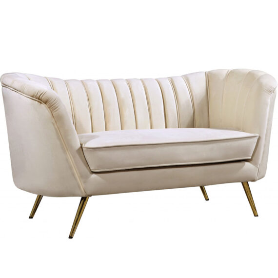 Arbow Loveseat Cream Velvet