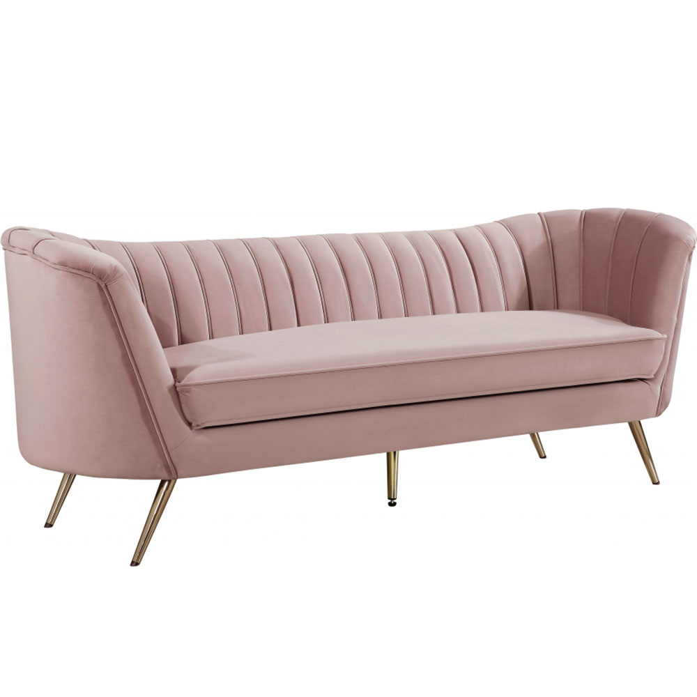 Arbow Sofa Blush Velvet