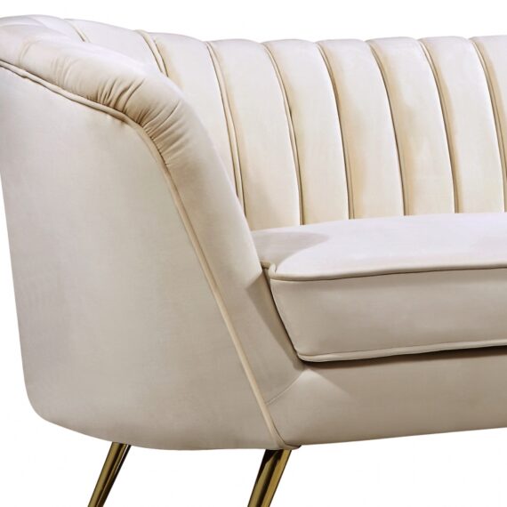 Arbow Sofa Cream Velvet