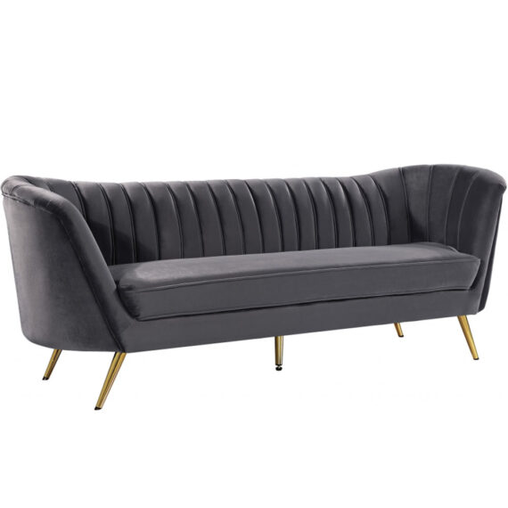 Arbow Sofa Gray Velvet