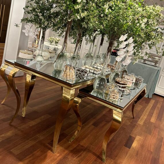 Gold Mirror Nesting Table 3 Pcs Set 8', 6'