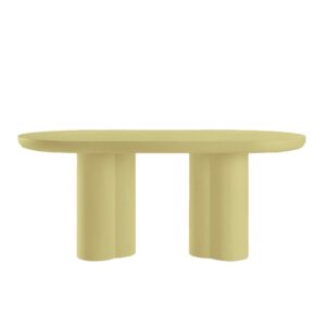 Concrete Table Oval Butter Yellow
