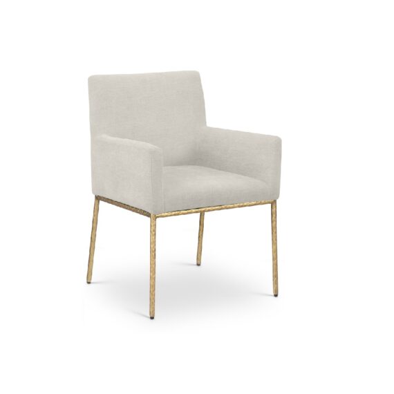 Chenille Dining Arm Chair Cream