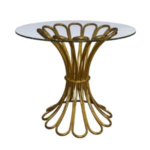 Loop Gold Cocktail Table Glass Top