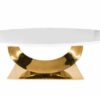 Horn Table Oval Gold White