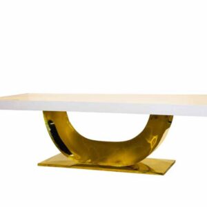 Horn Table Rectangle Gold  White