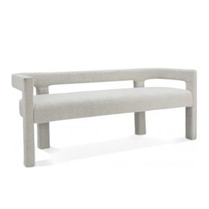 Boucle Bridal Bench White