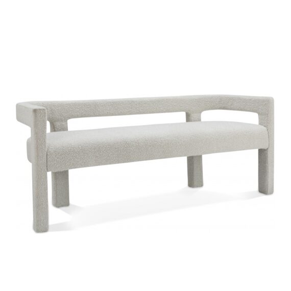 Boucle Bridal Bench White