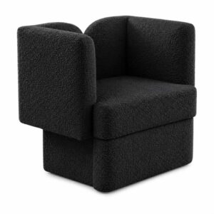 Wing Boucle Club Chair Black