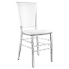 Nadia Chair Clear Padded White Seat