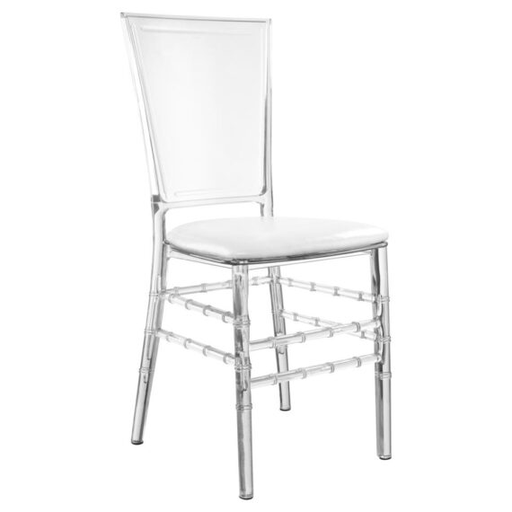 Nadia Chair Clear Padded White Seat