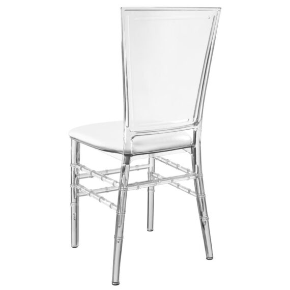 Nadia Chair Clear Padded White Seat