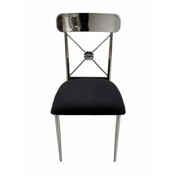 Venice Silver Black Dining Chair