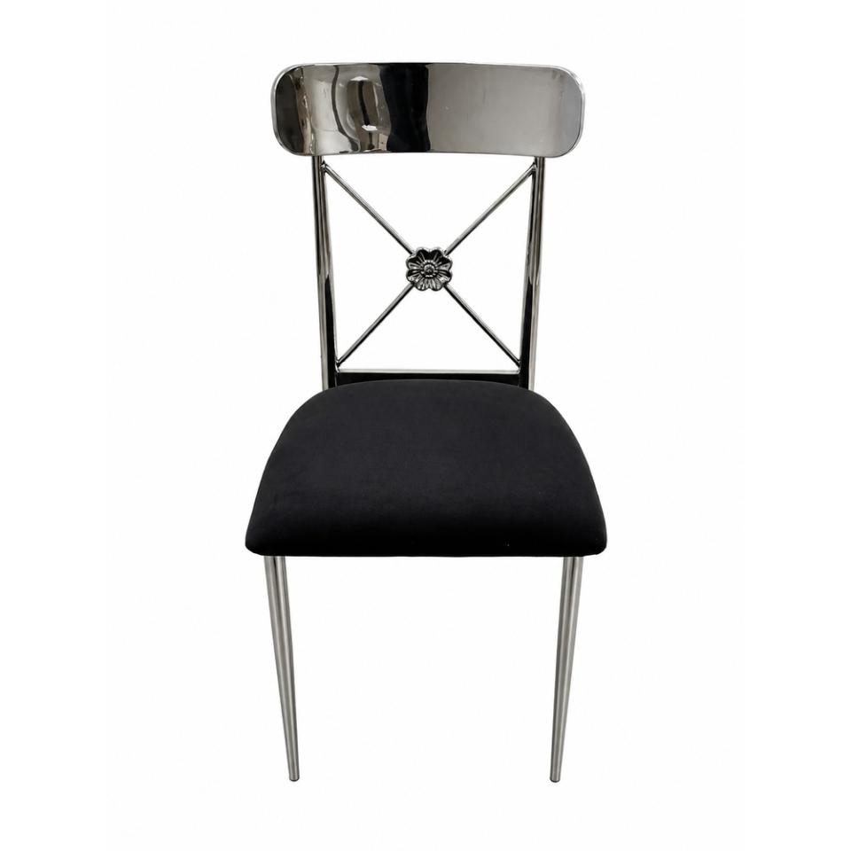 Venice Silver Black Dining Chair