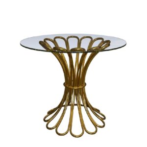 Loop Gold Cocktail Table Glass Top