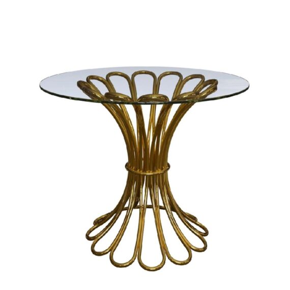 Loop Gold Cocktail Table Glass Top
