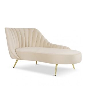 Arbow Chaise Lounge Cream Velvet