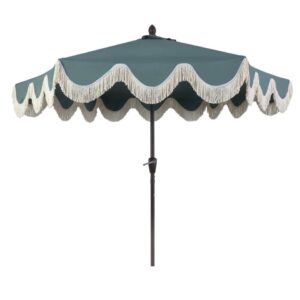 Green Fringe Umbrella 9'