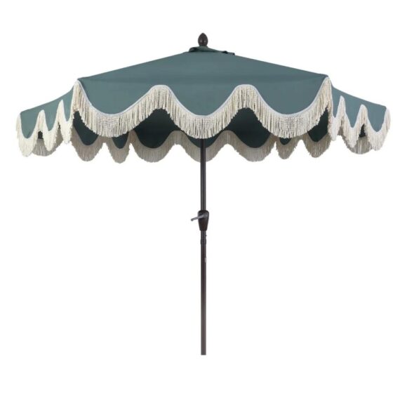 Green Fringe Umbrella 9'