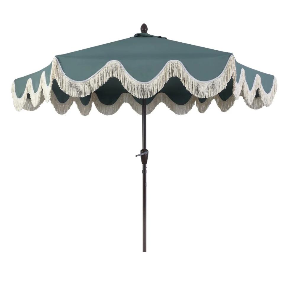 Green Fringe Umbrella 9'