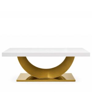 Horn Table Rectangle Gold  White