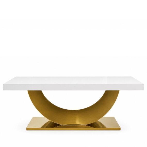 Horn Table Rectangle Gold White