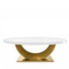Horn Table Oval Gold White