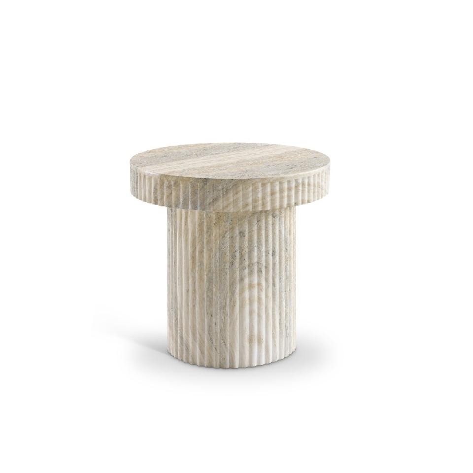 Travertine Side Table