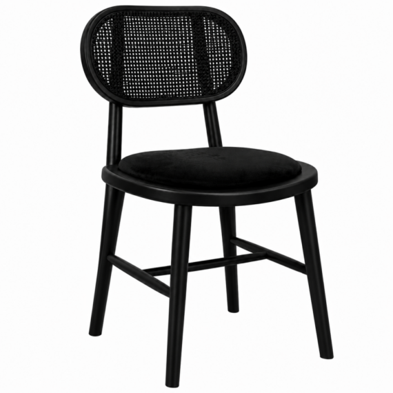Cane Chair Black