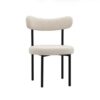 Boucle Dining Chair White and Black Frame